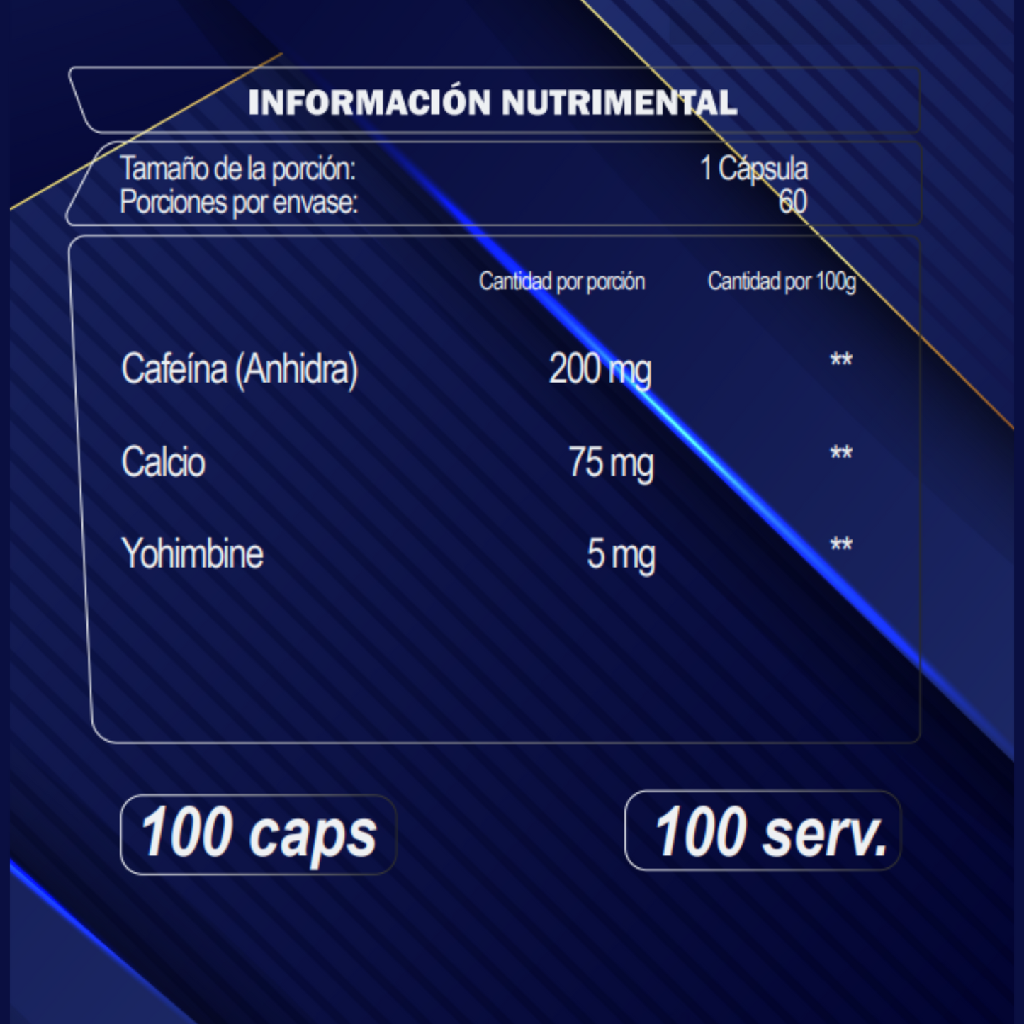CAFEINA + YOHIMBINE 60 Cápsulas